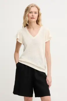 Mos Mosh pulover de bumbac femei, culoarea bej, light, 168800 imagine