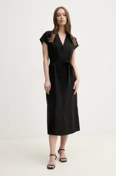 Mos Mosh rochie culoarea negru, midi, drept, 169630 imagine