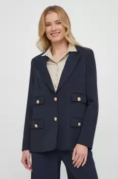 Mos Mosh sacou culoarea albastru marin, un singur rand de nasturi, neted imagine