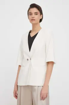 Mos Mosh sacou culoarea bej, cu doua randuri de nasturi, neted imagine