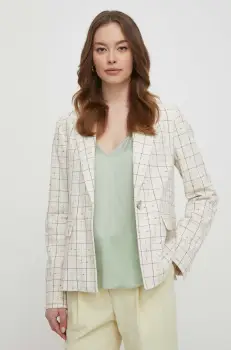 Mos Mosh sacou culoarea bej, un singur rand de nasturi, modelator imagine