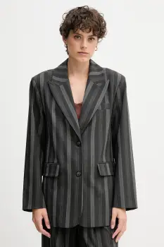 Mos Mosh sacou ELVY culoarea gri, un singur rand de nasturi, cu imprimeu, 173870 imagine