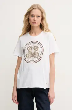 Mos Mosh tricou din bumbac culoarea alb, 168100 imagine