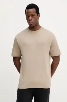 Mos Mosh tricou din bumbac DARREN culoarea bej, uni, 508280 imagine