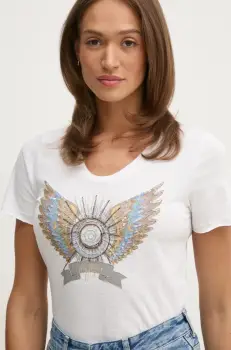 Mos Mosh tricou din bumbac femei, culoarea alb, 170520 imagine