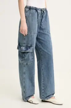 Moschino Jeans blugi din bumbac femei high waist, 0320 3721 imagine