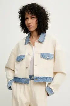 Moschino Jeans geaca culoarea bej, de tranzitie, oversize, 0509 3717 imagine