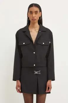 Moschino Jeans geaca din amestec de lana culoarea negru, de tranzitie, 0506.8226 imagine