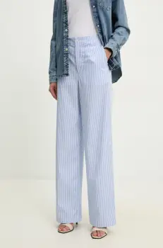 Moschino Jeans pantaloni de bumbac femei, lat, high waist, 0328 3725 imagine