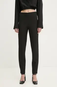 Moschino Jeans pantaloni femei, culoarea negru, mulata, high waist, 0302 3225 imagine