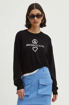 Moschino Jeans pulover de lana femei, culoarea negru, light, 0932.8203 imagine