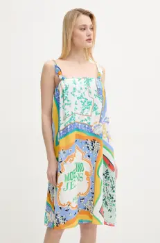 Moschino Jeans rochie culoarea alb, mini, drept, 0467 3735 imagine