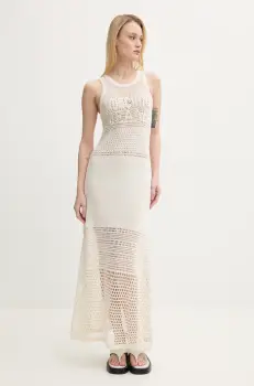 Moschino Jeans rochie culoarea bej, maxi, drept, 0481 3701 imagine