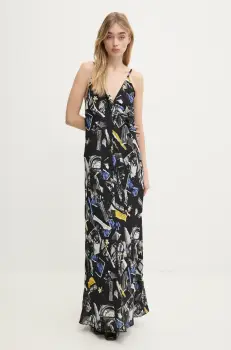 Moschino Jeans rochie culoarea negru, maxi, mulata, 0464 3243 imagine