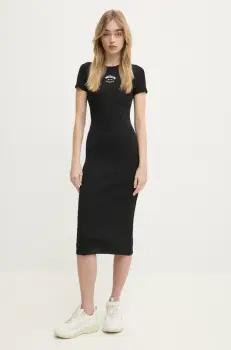 Moschino Jeans rochie culoarea negru, maxi, mulata, 0467 3230 imagine