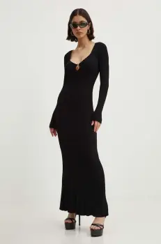 Moschino Jeans rochie culoarea negru, maxi, mulata, 0486.8205 imagine