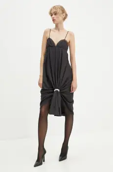 Moschino Jeans rochie culoarea negru, mini, drept, J0424 8729 imagine