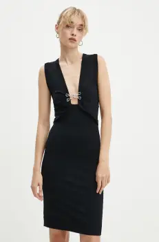 Moschino Jeans rochie culoarea negru, mini, mulata, 0487.8205 imagine