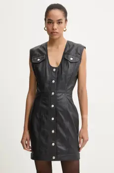 Moschino Jeans rochie culoarea negru, mini, mulata, A3704 8715 imagine