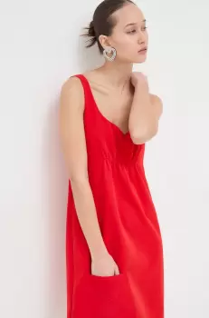 Moschino Jeans rochie culoarea rosu, mini, drept imagine