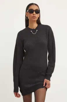 Moschino Jeans rochie din lana culoarea gri, mini, mulata, 0483.8204 imagine