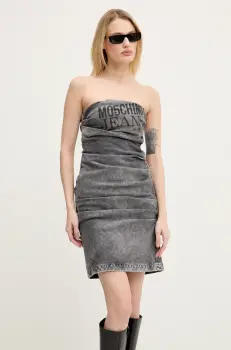 Moschino Jeans rochie jeans culoarea gri, mini, mulata, 0430 3219 imagine