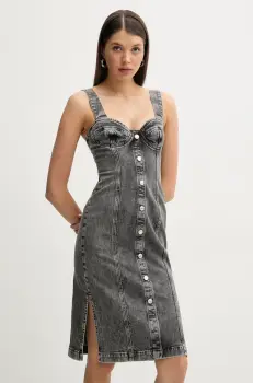 Moschino Jeans rochie jeans culoarea gri, mini, mulata, 0457 3219 imagine