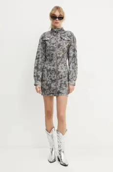 Moschino Jeans rochie jeans culoarea gri, mini, mulata, A0422 8722 imagine