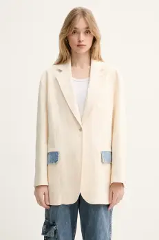 Moschino Jeans sacou culoarea bej, un singur rand de nasturi, 0508 3717 imagine