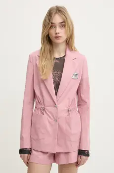 Moschino Jeans sacou culoarea roz, un singur rand de nasturi, 0513 3224 imagine