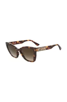 Moschino ochelari de soare femei, culoarea galben imagine