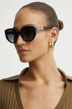 Moschino ochelari de soare femei, culoarea negru, MOS173/S imagine