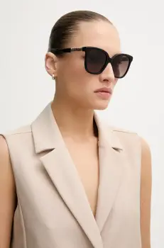 Moschino ochelari de soare femei, culoarea negru, MOS178/S imagine