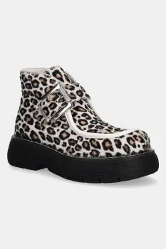 MSGM cizme din piele intoarsa culoarea bej, cu toc plat, 3941MDS857 936 imagine