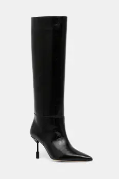 MSGM ghete de piele culoarea negru, cu toc cui, 3941MDS954 818 imagine