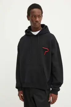 MSGM hanorac de bumbac barbati, culoarea negru, cu gluga, cu imprimeu, 3740MM133.247795 imagine