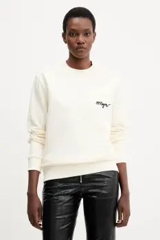 MSGM hanorac de bumbac culoarea bej, cu imprimeu, 2000MDM543.300001 imagine