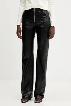 MSGM pantaloni culoarea negru, drept, high waist, 3941MDP11.257616 imagine