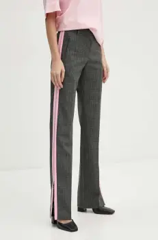 MSGM pantaloni de lana culoarea gri, drept, high waist, 3742MDP05.247825 imagine