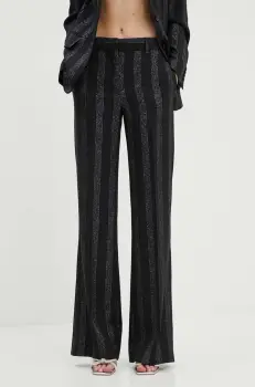 MSGM pantaloni de lana culoarea negru, drept, high waist, 3741MDP01A.247604 imagine