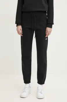 MSGM pantaloni de trening din bumbac culoarea negru, cu imprimeu, 2000MDP500.300000 imagine