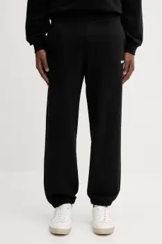MSGM pantaloni de trening din bumbac culoarea negru, uni, 2000MP500.300000 imagine