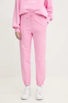 MSGM pantaloni de trening din bumbac culoarea roz, cu imprimeu, 2000MDP500.300000 imagine