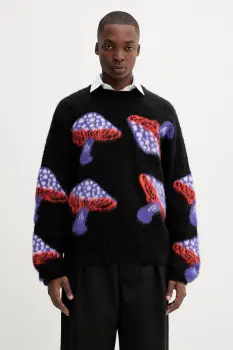 MSGM pulover cu un strop de mohair culoarea negru, calduros, 3940MM200.257599 imagine