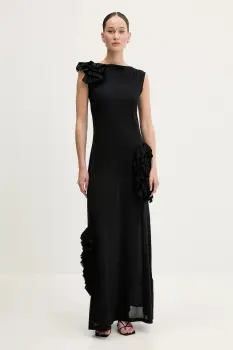 MSGM rochie culoarea negru, maxi, drept, 3842MDA49.257310 imagine