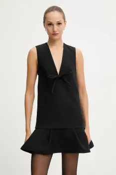 MSGM rochie culoarea negru, mini, drept, 3941MDA06.257608 imagine