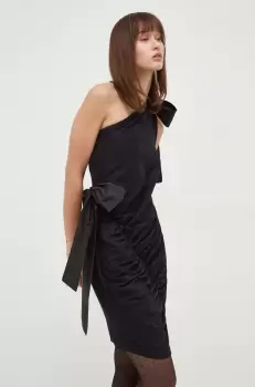 MSGM rochie culoarea negru, mini, evazati imagine