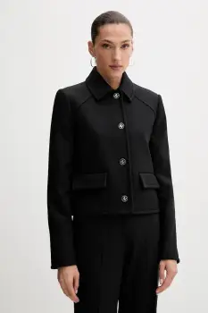 MSGM sacou culoarea negru, un singur rand de nasturi, uni, 3941MDG16.257608 imagine