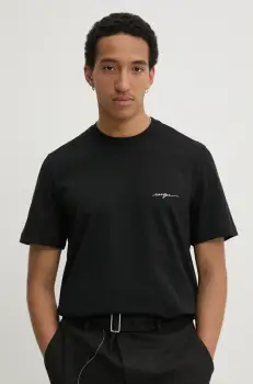 MSGM tricou din bumbac barbati, culoarea negru, neted, 3840MM141.257002 imagine
