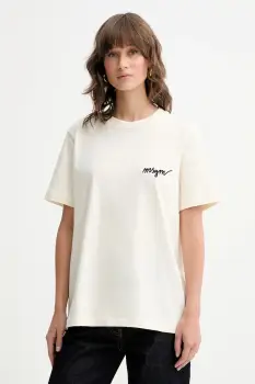 MSGM tricou din bumbac culoarea bej, 2000MDM540.200002 imagine